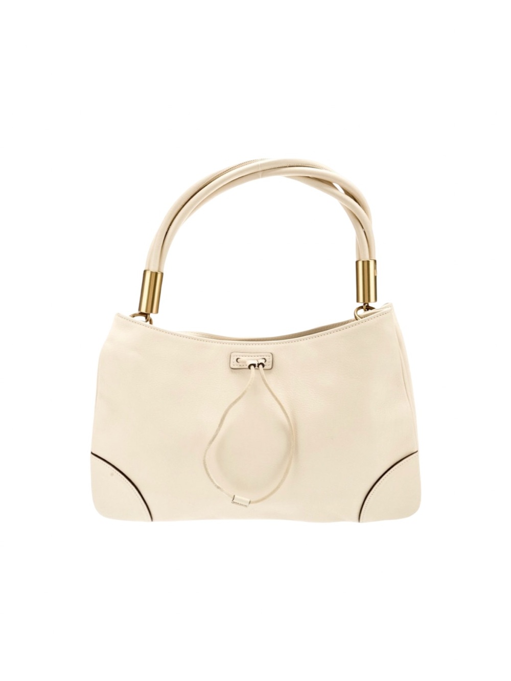 GUCCI Cream Calf Skin Leather Drawstring Hobo Shoulder Bag 109147